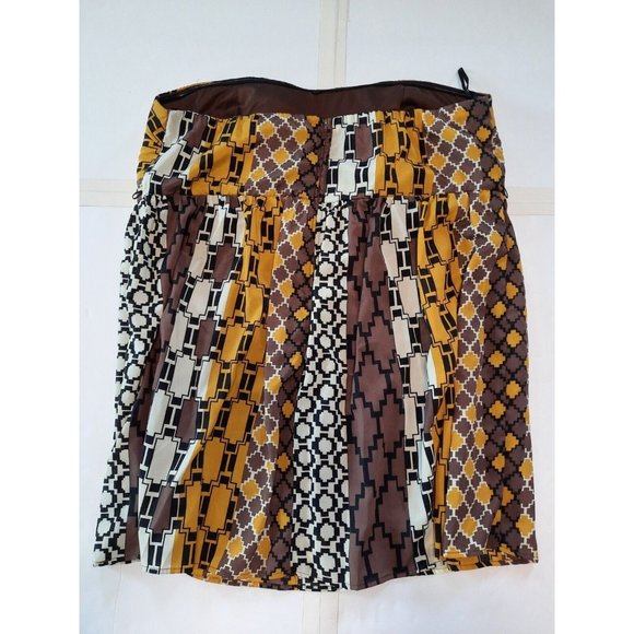 Torrid womens strapless halter short mini dress gold brown geo lined size 26 - Picture 9 of 13